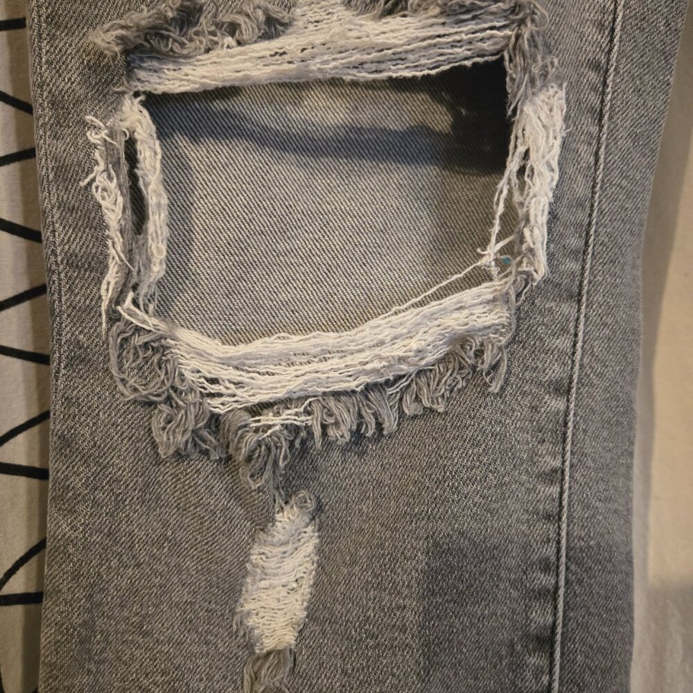 Frame Le Original Jeans Womens Ash Gray Distressed High Rise size 33 - Picture 2 of 13
